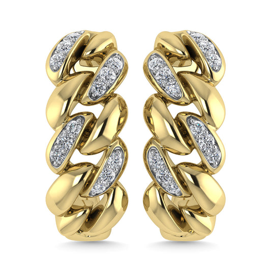 N.J. Diamonds Diamond J Earrings in 10K Yellow Gold