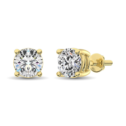 14K Yellow Gold Lab Grown Diamond 3/4 Ct.Tw. Solitaire Studs