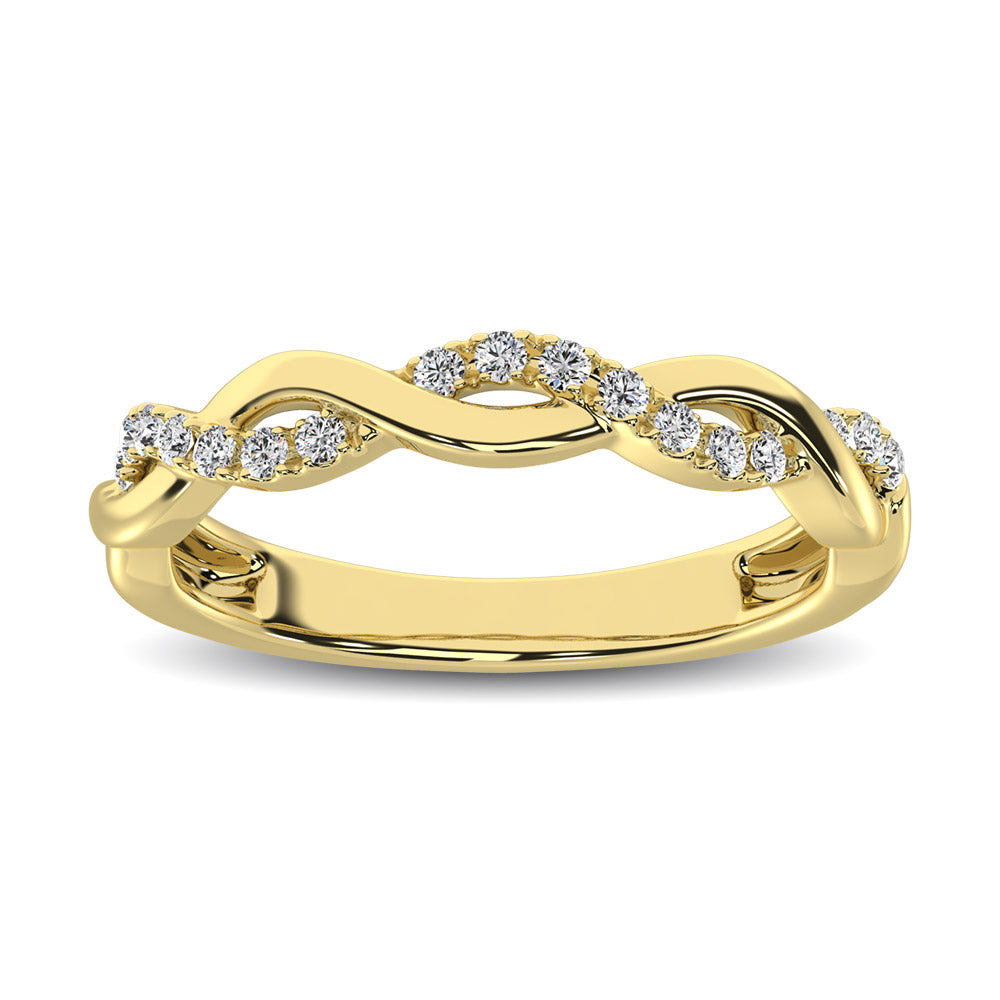 14K Yellow  Gold 1/20 Ct.Tw.Diamond Wedding Band