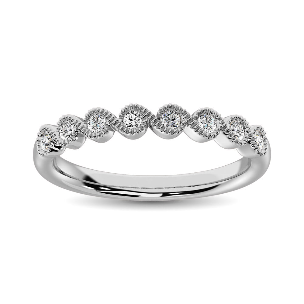 14K White Gold 1/10 Ct.Tw. Diamond Stackable Band