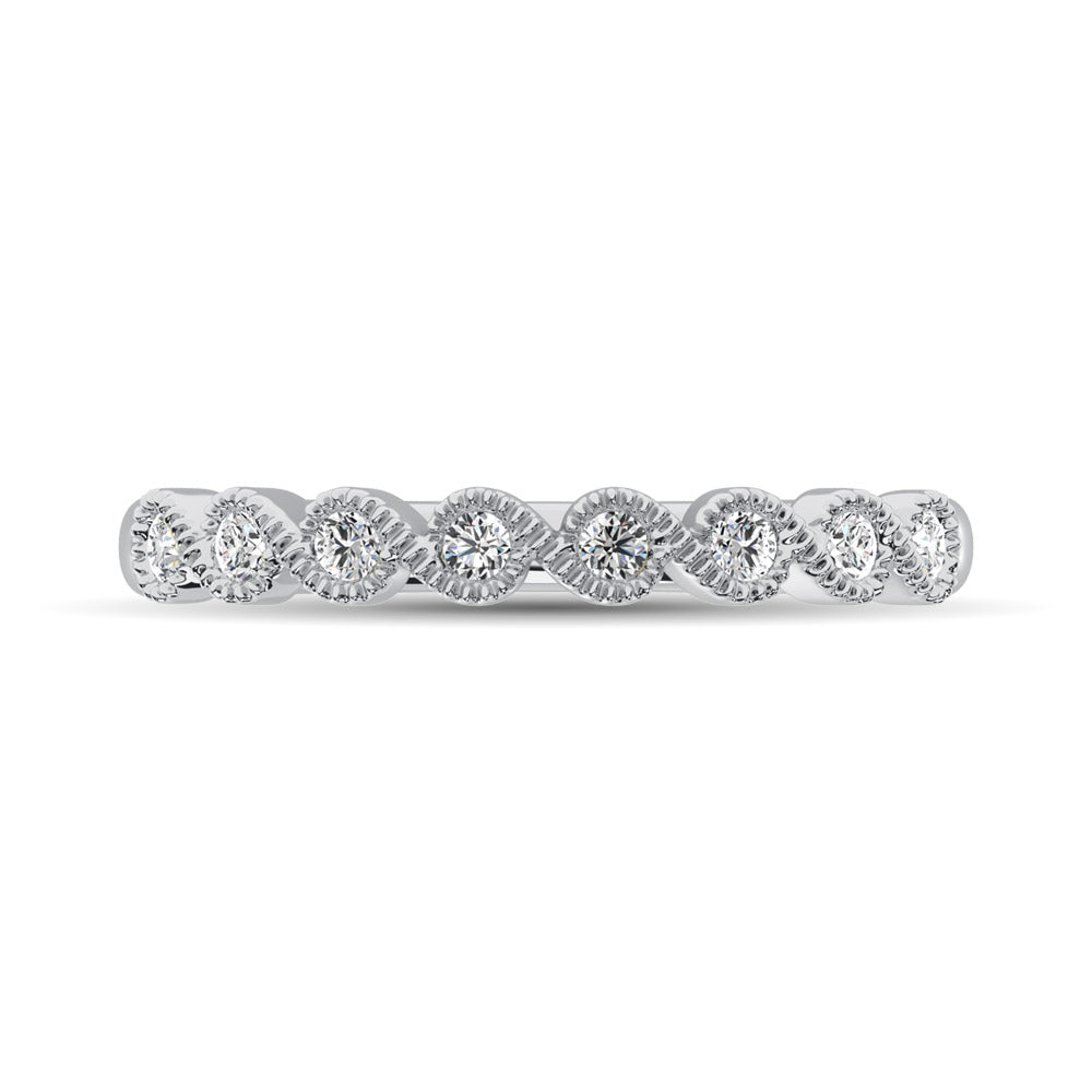 14K White Gold 1/10 Ct.Tw. Diamond Stackable Band