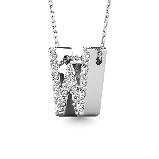 Diamond 1/6 Ct.Tw. Letter W Pendant in 14K White Gold