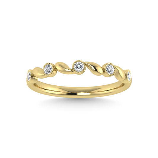 10K Yellow Gold Diamond 1/10 Ct.Tw. Stackable Band