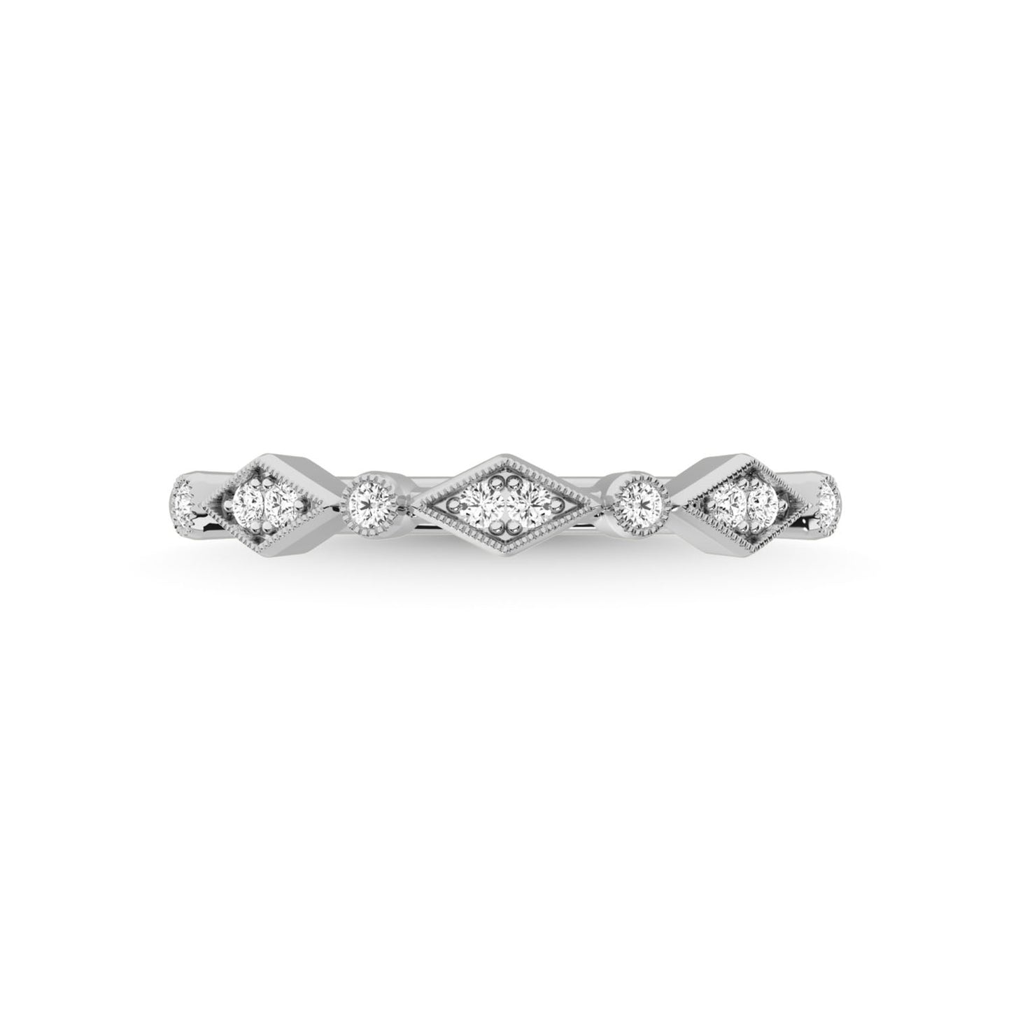 14K White Gold Diamond 1/8 Ct.Tw. Stackable Band