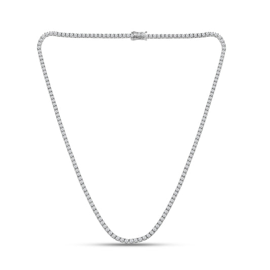 14K 7.50CT Lab Diamond Tennis Necklace 17 Inch