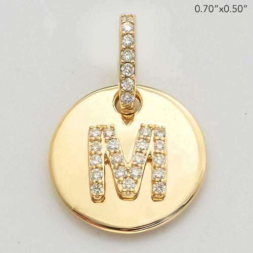 14KY 0.15CTW DIAMOND INITIAL PENDANT