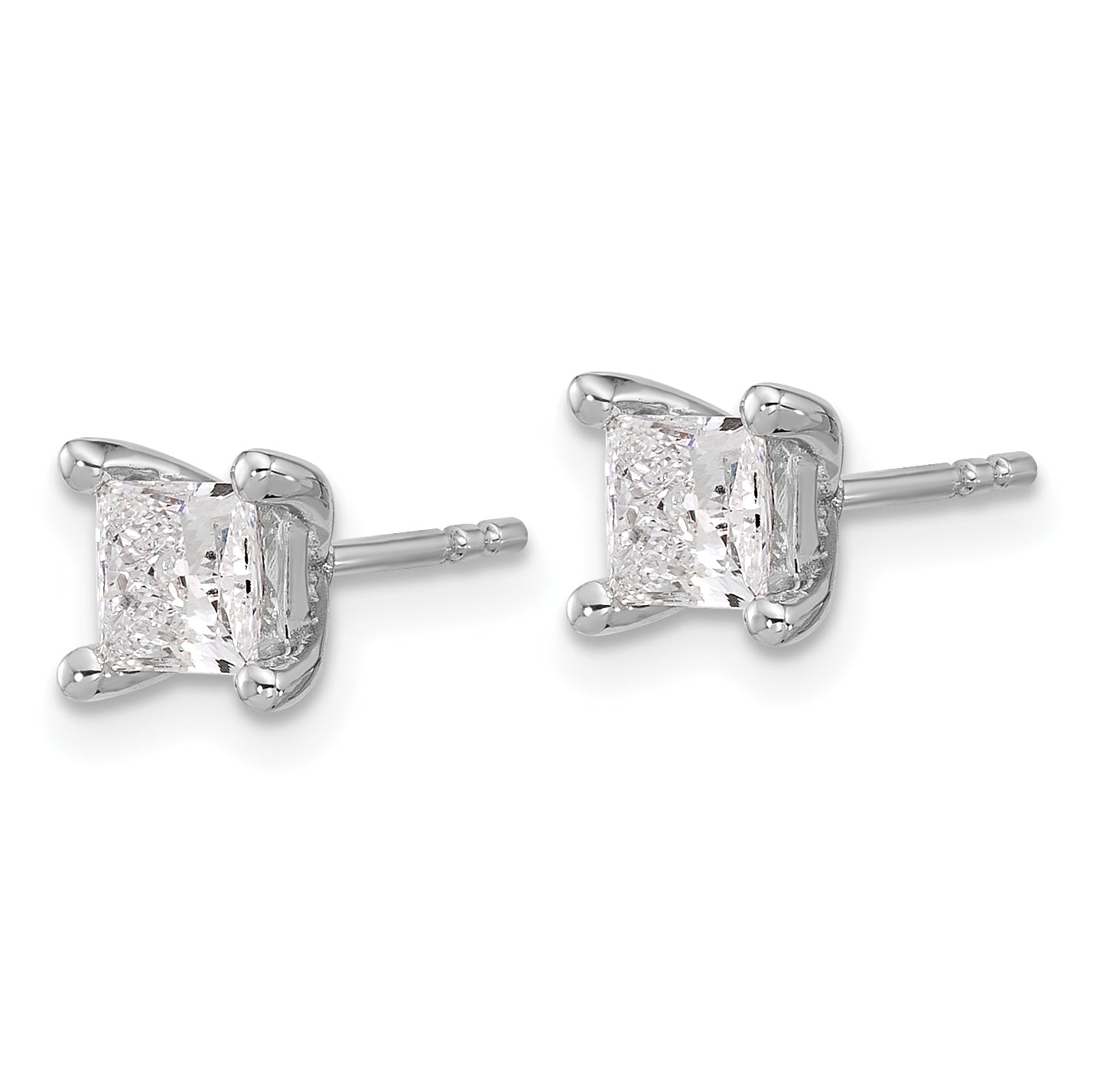 14K White Gold Lab Grown Diamond 1ctw Princess VS DEF 4 Prong Earrings