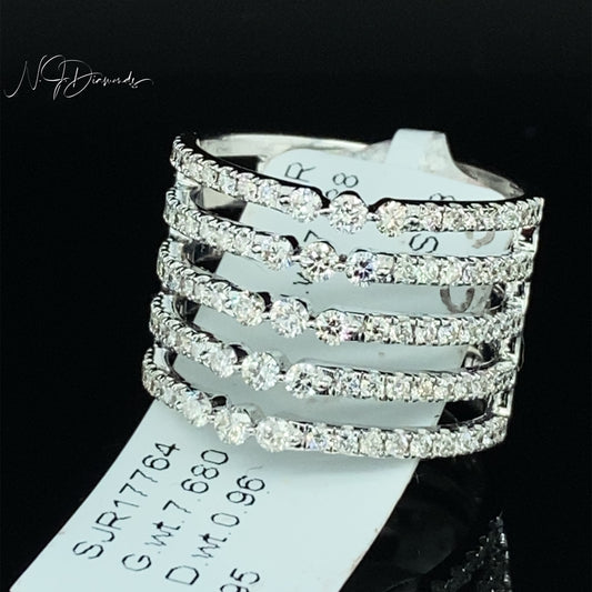Five Row Ladies White Gold Diamond Ring | Dearborn Michigan | Jewelry Store
