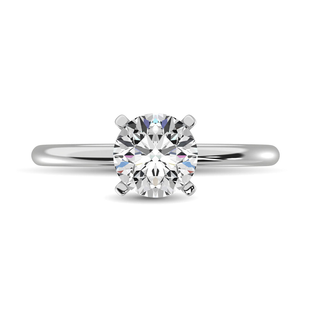 14K White Gold Labgrown Diamond 1 Ct.Tw. Non certified HPHT VS1+ G+ Solitaire Ring (Available in 1ctw to 2ctw)