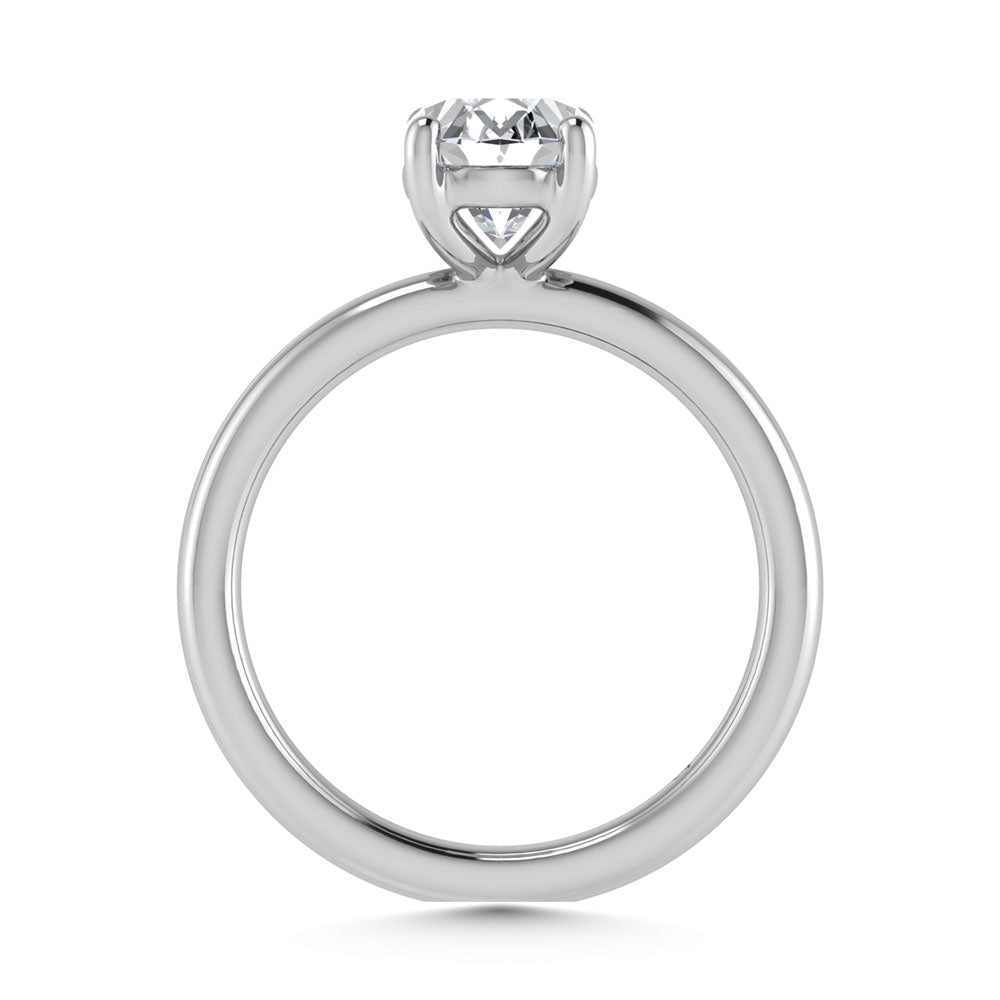 14K White Gold Lab Grown Diamond 1 Ct.Tw. Oval Shape Solitaire Ring