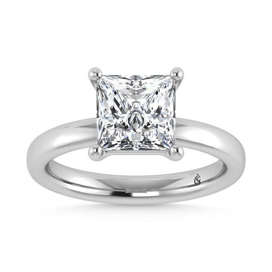 14K White Gold Lab Grown Diamond 1 1/2 Ct.Tw. Princess Shape Solitaire Ring