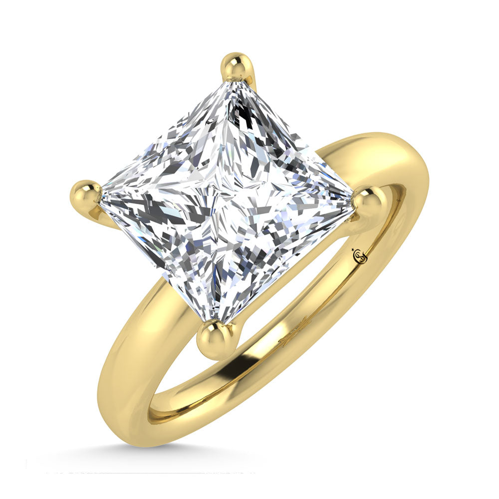 14K Yellow Gold Lab Grown Diamond 2 Ct.Tw. Princess Shape Solitaire Ring