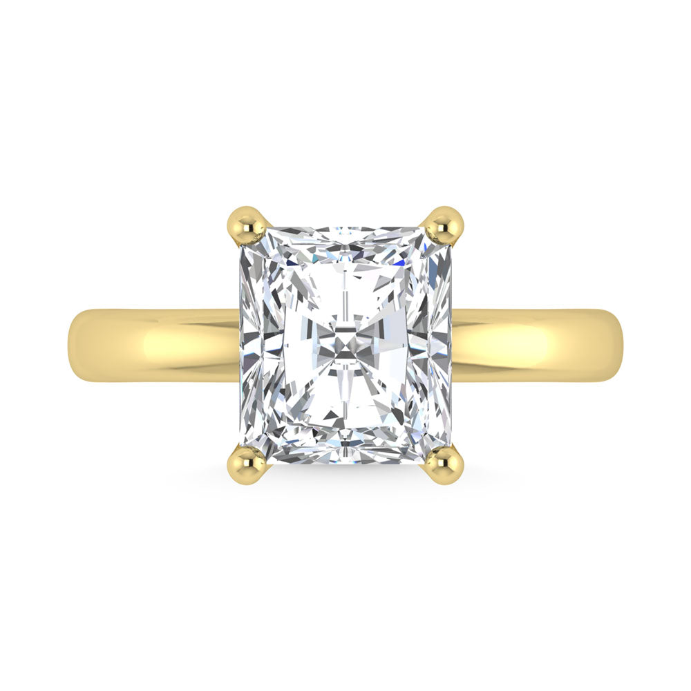 14K Yellow Gold Lab Grown Diamond 1 1/2 Ct.Tw. Radiant Shape Solitaire Ring