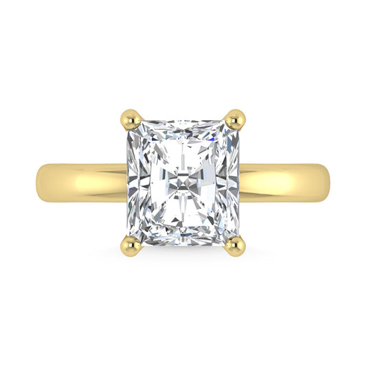 14K Yellow Gold Lab Grown Diamond 2 Ct.Tw. IGI Certified Radiant Shape Solitaire (Available from 1CT to 7CT)