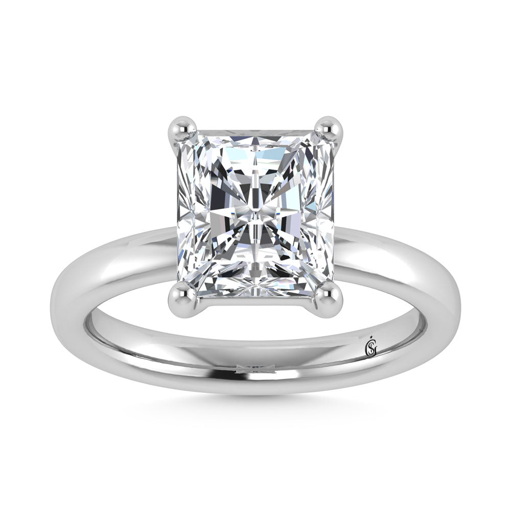 14K White Gold Lab Grown Diamond 4 Ct.Tw. Radiant Shape Solitaire Ring