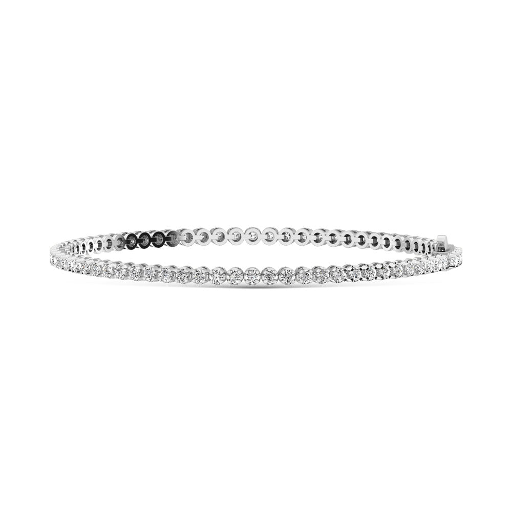 14K White Gold Lab Grown Diamond 3 Ct.Tw. Illusion Tennies Bracelet (7CT Look)