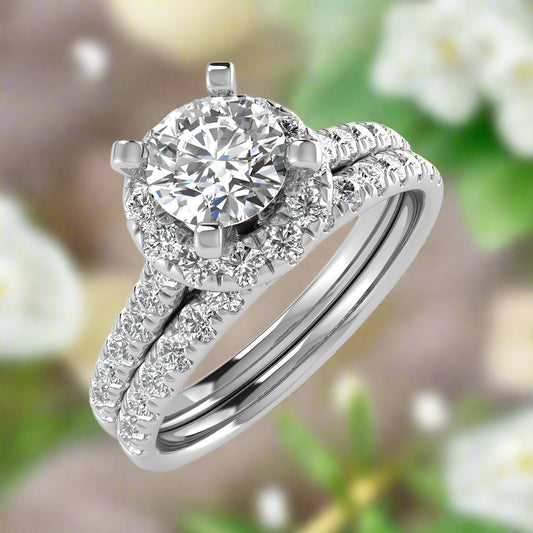 N.J. Diamonds  White Gold Lab Grown Bridal Ring