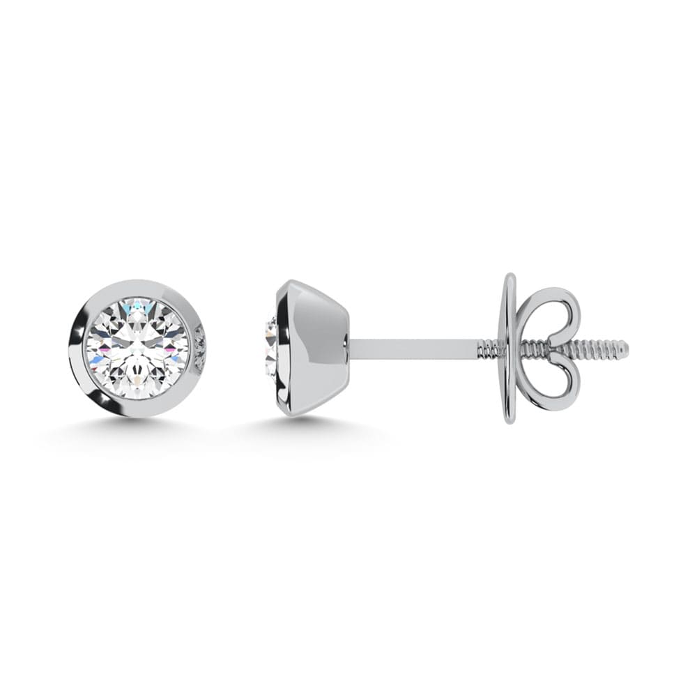 10K White Gold Lab Grown Diamond 1/4 Ct.Tw. Solitaire Earrings