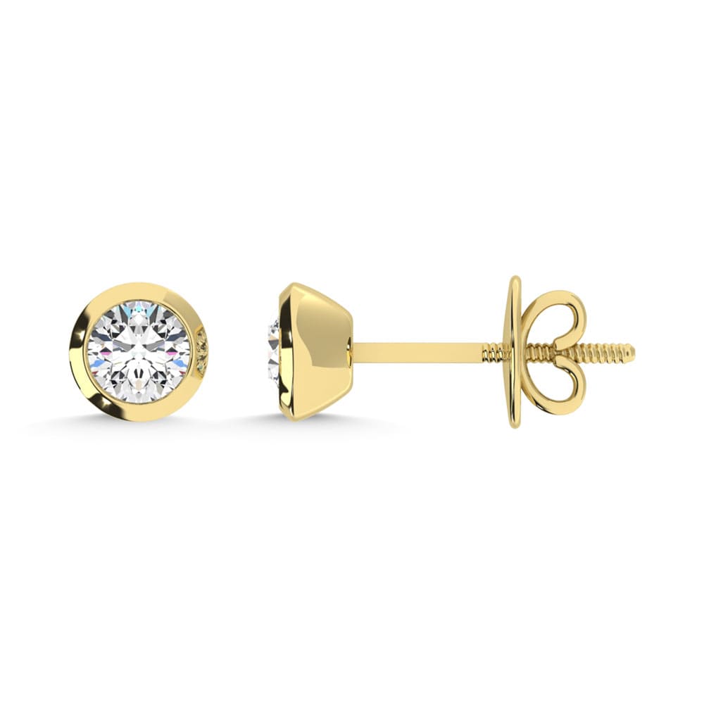 10K Yellow Gold Lab Grown Diamond 1/2 Ct.Tw. Solitaire Earrings