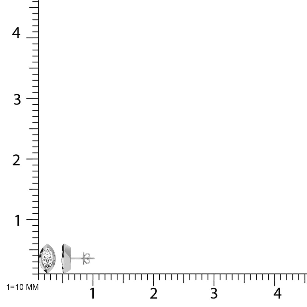 10K White Gold Lab Grown Diamond 1/5 Ct.Tw. Marquise Shape Stud Earrings