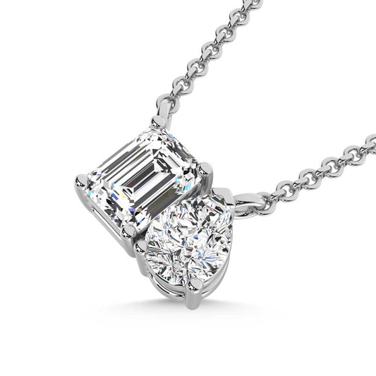 10K White Gold Lab Grown Diamond 3/8 Ct.Tw. Fashion Necklace