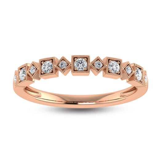 14K Rose Gold Lab Grown Diamond 1/8 Ct.Tw. Stackable Band