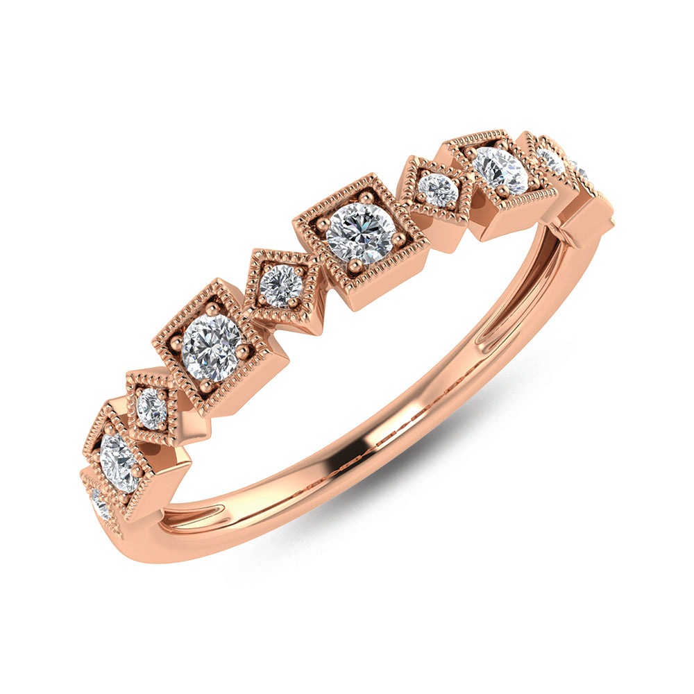 14K Rose Gold Lab Grown Diamond 1/8 Ct.Tw. Stackable Band