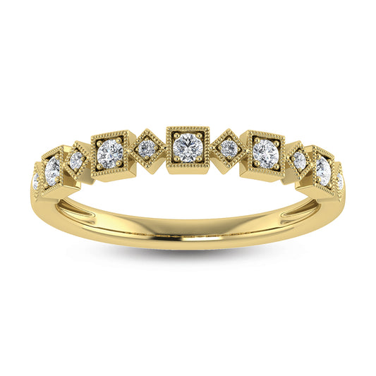 14K Yellow Gold Lab Grown Diamond 1/8 Ct.Tw. Stackable Band