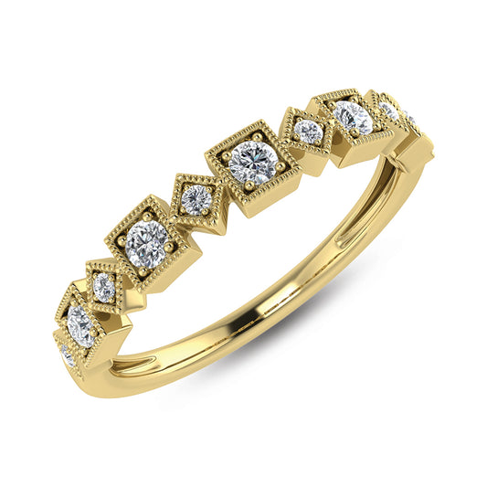 14K Yellow Gold Lab Grown Diamond 1/8 Ct.Tw. Stackable Band