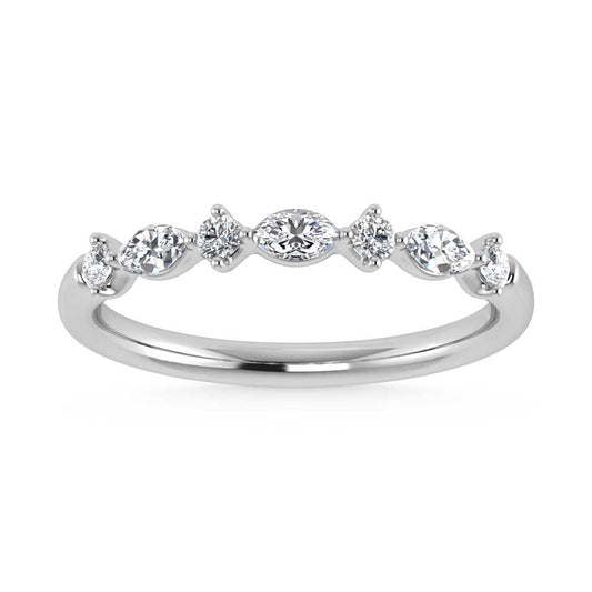 14K White Gold Lab Grown Diamond 1/4 Ct.Tw. Stackable Band