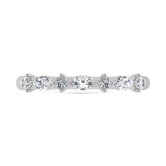 14K White Gold Lab Grown Diamond 1/4 Ct.Tw. Stackable Band