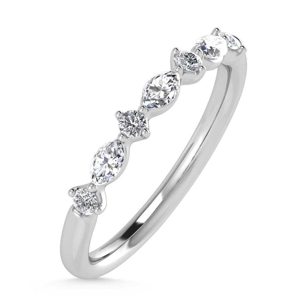 14K White Gold Lab Grown Diamond 1/4 Ct.Tw. Stackable Band