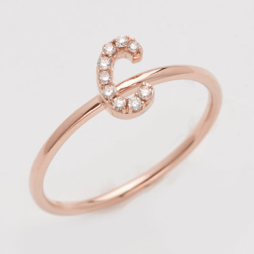 14KR 0.10CTW DIAMOND SMALL INITIAL RING