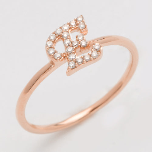 14KR 0.15CTW DIAMOND SMALL INITIAL RING