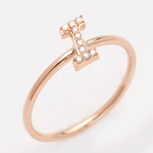 14KR 0.10CTW DIAMOND SMALL INITIAL RING