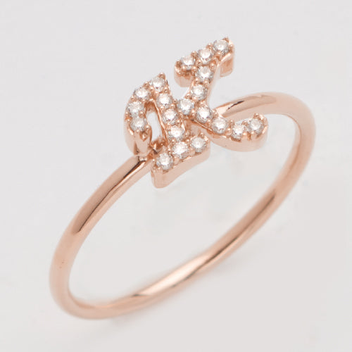 14KR 0.15CTW DIAMOND SMALL INITIAL RING