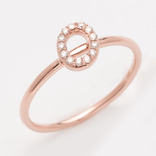 14KR 0.10CTW DIAMOND SMALL INITIAL RING