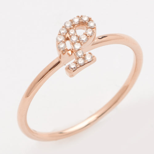 14KR 0.10CTW DIAMOND SMALL INITIAL RING