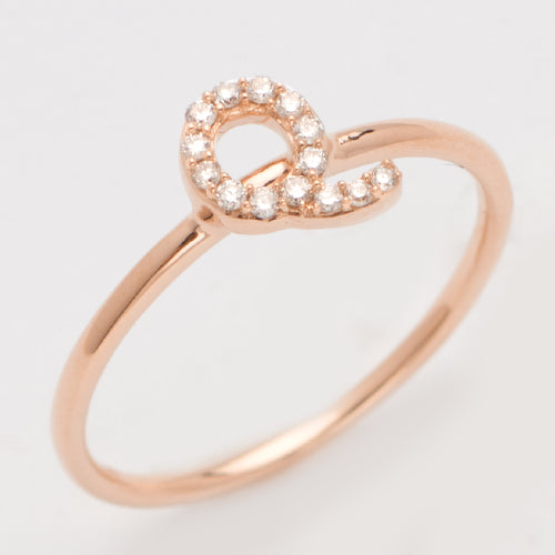 14KR 0.10CTW DIAMOND SMALL INITIAL RING