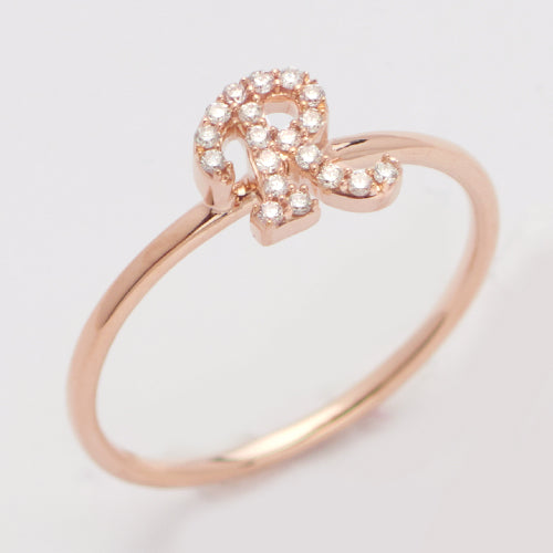 14KR 0.10CTW DIAMOND SMALL INITIAL RING