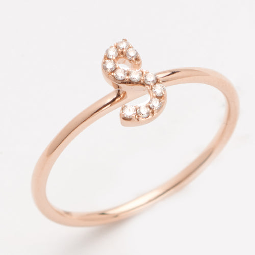 14KR 0.10CTW DIAMOND SMALL INITIAL RING