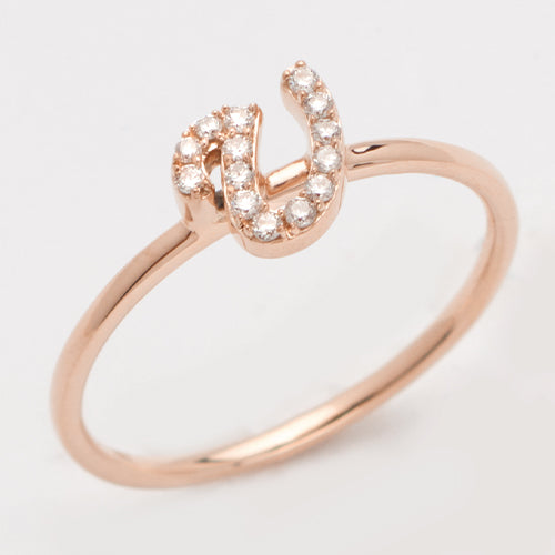 14KR 0.10CTW DIAMOND SMALL INITIAL RING