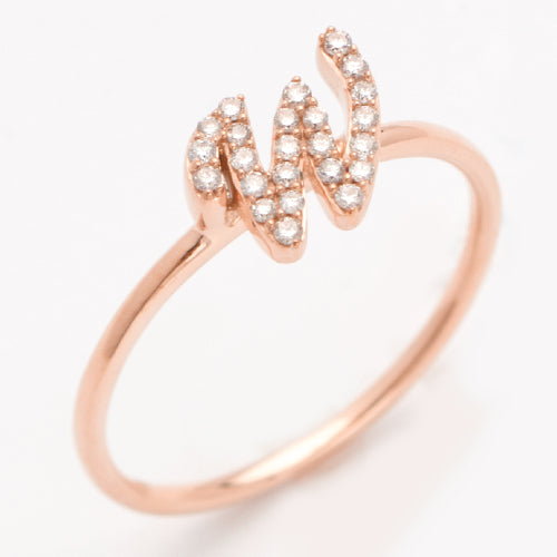 14KR 0.15CTW DIAMOND SMALL INITIAL RING