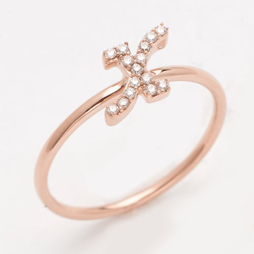 14KR 0.10CTW DIAMOND SMALL INITIAL RING