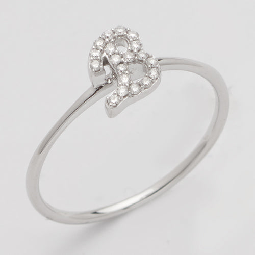 14KW 0.10CTW DIAMOND SMALL INITIAL RING