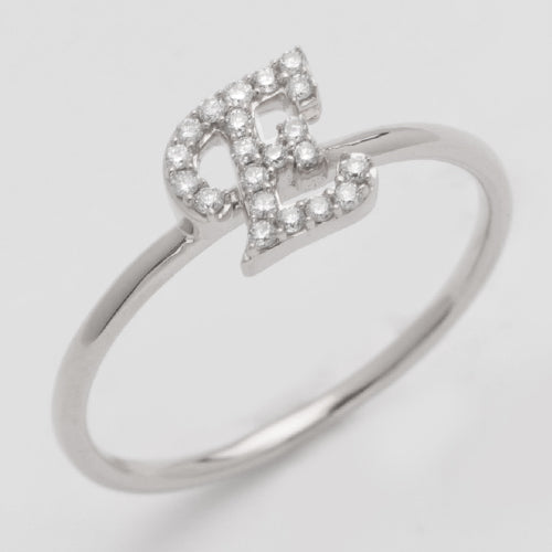 14KW 0.15CTW DIAMOND SMALL INITIAL RING