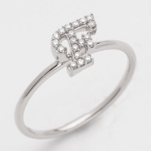 14KW 0.10CTW DIAMOND SMALL INITIAL RING