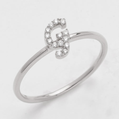 14KW 0.10CTW DIAMOND SMALL INITIAL RING