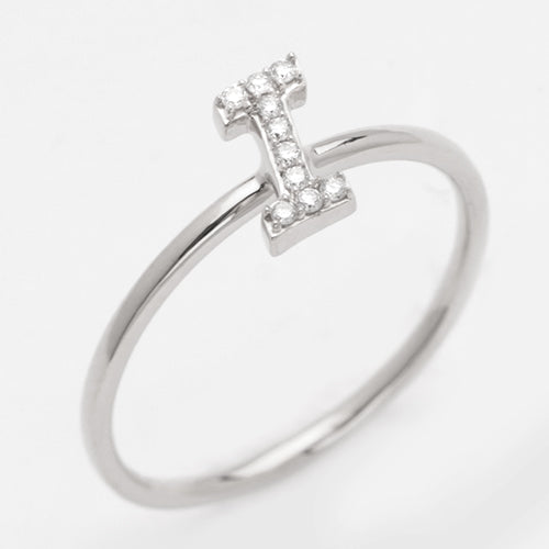 14KW 0.10CTW DIAMOND SMALL INITIAL RING