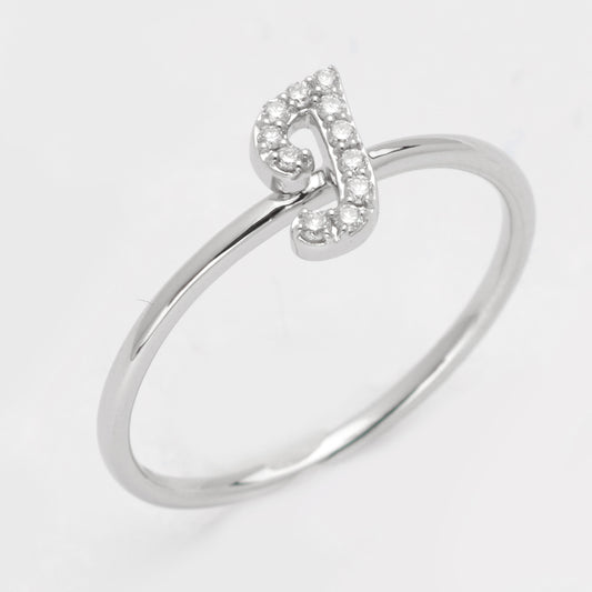 14KW 0.10CTW DIAMOND SMALL INITIAL RING